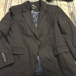 JCrew Petite Helena blazer in wool blend flannel, black size 10P